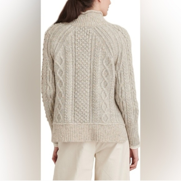 Alex Mill Camil Cable-knit Mélange Wool Alpaca Sweater Size Small - Picture 4 of 10